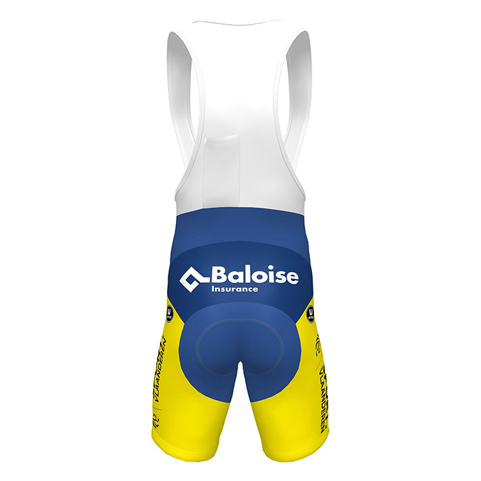 2022 Cycling Jersey Sport Vlaanderen-Baloise Bluee Yellow Long Sleeve and Bib Tight